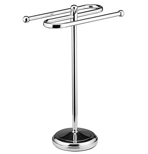 AMG and Enchante Accessories, Free Standing Fingertip Hand Towel Bar Holder Tree Rack, TT100006 CHR, Chrome - Thumbnail 3