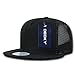 DECKY 5 Panel Flat Bill Trucker Cap Hats, Black