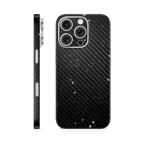 Carbon Fiber Phone Skin Compatible with Apple iPhone 16 Pro - Deep Space - Prem…
