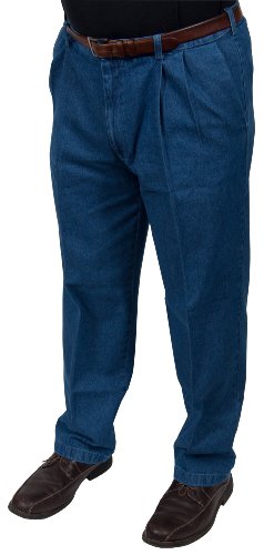 Haggar Men's Big,Tall Hidden Expandable Waistband Denim Plea