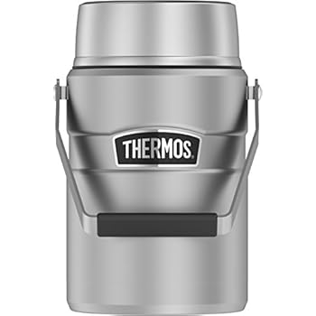 Thermos Stainless King 47 Ounce Vacuum Insulated Food Jar with 2 Inserts, Stainless Steel