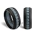 Silicone Wedding Ring for Men - by ArcRings - Comfortable, Breathable, Athletic, Unique Design, Thin Wedding Band for Him - Perfect for the Everyday Man - Black Size 12