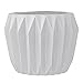 Bloomingville A21900020 Round Fluted Ceramic Flower Pot, 8 Inch x 6 Inch, White