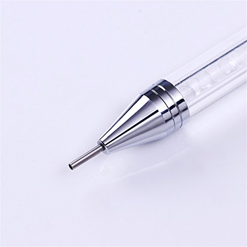 BONNIESTORE 1 Pc Dual-ended Dotting Pen Rhinestone Studs Picker Wax Pencil Pen with Crystal Beads Handle Manicure Nail Art DIY Decoration Tool