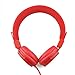 Einskey Kids Headphones with Microphone for Gaming and Chatting, Wired Foldable Headset for Children (Red)