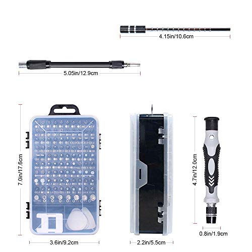 Gocheer Mini Precision Screwdriver Set, 115 in 1 Magnetic Screwdriver Bit Set with Case for iPhone, Computer, PC, Watch, Glasses, Electronics, Mini DIY Hand Work Repair Tools
