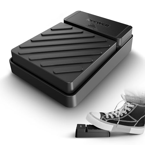 NEEWER Foot Switch for NEEWER Teleprompter App ONLY, Silent Bluetooth Remote Control Foot Pedal Switch with 9.8'/3m USB A to Type C Cable, USB/AAA Battery Powered, RT112