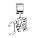 CharmsStory Clear Simulated Birthstone Synthetic Crystal Letter M Spacer Charms Beads For Bracelets