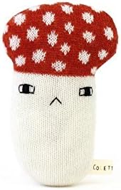 Baby Rattle - Mushroom, soft knitted newborn toy