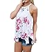 Kshion Women Sleeveless Flower Printed Tank Top Casual Blouse T Shirt