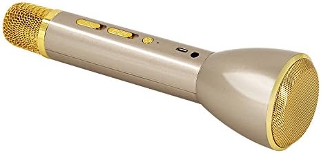 Wireless Microphone Bluetooth Karaoke,Lemego K098 Mic kids&amp;Adult Singing Machine Handheld Bluetooth Speaker for iPhone Samsung,Tablet,and More for KTV Bar Home Party,1200mAh,(Silvery)