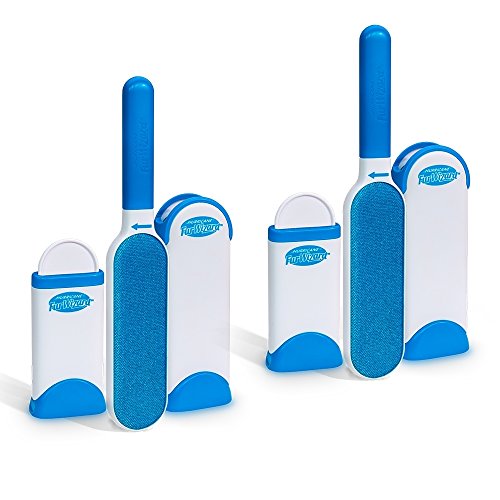 [- Hurricane Fur Wizard 2 Stk inkl Mini Wizard Reinigungsstation Tierhaare entfernen Haarentferner