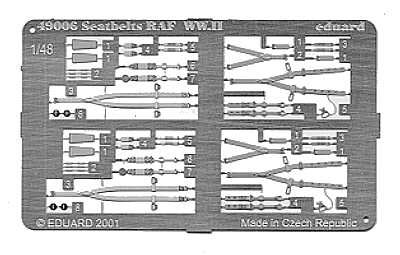 Eduard Photoetch 1:48 - Seatbelts Raf WWII - Edp49006