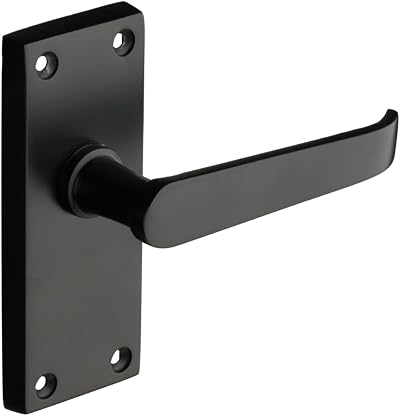 Designer Levers Victorian Straight Lever Door Handles Matt Black Pair