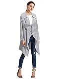 Verdusa Women's Casual Long Sleeve Lapel Open Cardigan Lightweight Jacket Coat