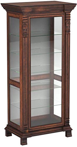 Coaster Furniture Curio Cabinets Collection 32 x 21 x 75 inches 6 Shelf Rectangular Curio Cabinet , Brown red finish