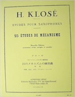 Amazon Com 25 Etudes De Mecanisme Pour Saxophone Books
