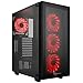 Rosewill ATX Mid Tower Gaming PC Computer Case with Red LED Fans, 360mm AIO Water Cooling Radiator Support, 3 Sided Tempered Glass, Great Cable Management/Airflow - CULLINAN MX-Red