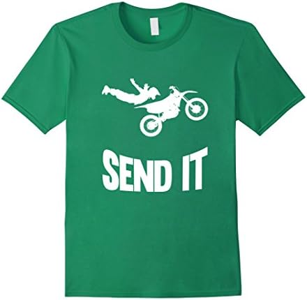Mens Send It Motor Cross T-Shirt Small Kelly Green