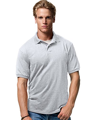 Hanes Men's Cotton-Blend EcoSmart Jersey Polo: Ash, 3XL