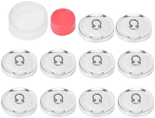 Covered Button Kits, DIY Craft Set with Solid Fabric Flat Back Buttons for Sewing Projects, 25mm, 1 Buckle Tool and 10 Button Bases
