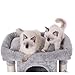 BEWISHOME Cat Tree Cat House Cat Condo with Sisal Scratching Posts, Plush Perch, Cat Tower Furniture Cat Bed Kitty Activity Center Kitten Play House, Light Grey MMJ08Gthumb 3