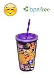 Unique Insulated Emoji Tumbler in Purple with lid plus straw | High-Quality and Leak Proof | Party Favors | Party Supplies | Perfect for kids or adults | 16 oz in size