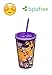 Unique Insulated Emoji Tumbler in Purple with lid plus straw | High-Quality and Leak Proof | Party Favors | Party Supplies | Perfect for kids or adults | 16 oz in size
