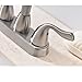 Hotis Commercial Two Handle Stainless Steel Brushed Nickel Bathroom Faucet, Lavatory Bathroom Faucets Without Pop-Up Drain