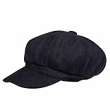VBIGER Men and Women's Woolen Fedora Newboys Hat (Black)
