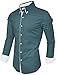 TAM WARE Mens Classic Slim Fit Contrast Inner Long Sleeve Dress Shirts TWNMS314-1-337S-BLUE-US M