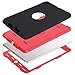 DOMAVER iPad Mini 2 Case,iPad Mini Case,iPad Mini 3 Case,Heavy Duty Shockproof Rugged Cover 3 In1 Hard PC+Silicone Hybrid Impact Resistant Full Body Protective Case for iPad Mini 1/2/3-Black/Red
