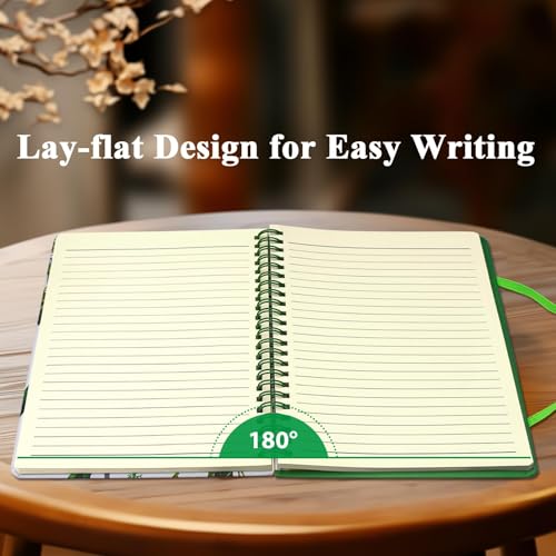 DWIYITTN A5 Spiral Notebook for Women, 4 Pack Hardback Notebook Gift Set 160 Lined Pages Spiral Bound with Elastic Closure for School College Work Home to Write Note Taking