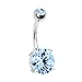 BodyJ4You Big Crystal Belly Button Ring 14G with 1 Belly Retainer
