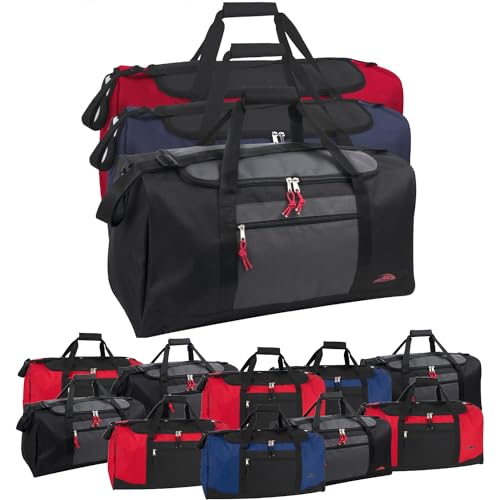 (24 Pieces) 55 Liter, 24 Inch Wholesale Duffle Gym Bags in Bulk for Men and Women, Travel, Sports