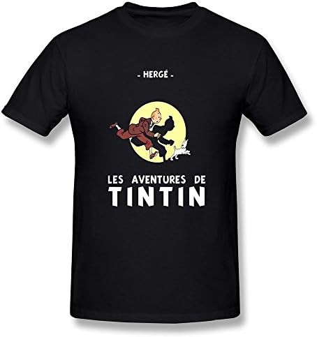 FEDNS Men's Les Aventures De Tintin Cartoon T Shirt M