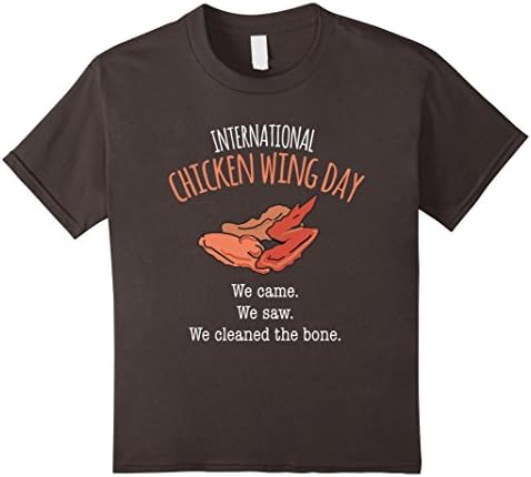 unisex-child July Holidays: Funny International Chicken Wing Day Shirt 12 Asphalt