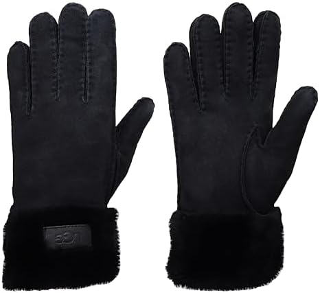 UGG Men's Contrast Sheepskin Touchscreen Glove, Black, Medium at