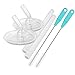 Loduve 2-Pack Replacement Straws for Thermos Foogo 10 Ounce Bottle, BPA-FREE Straws with 2 Straw Cleaning Brushes