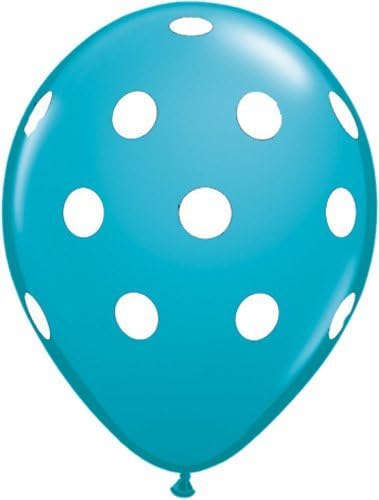 Single Source Party Suppies - 11" Big Polka Dots Tropical Teal Latex Balloons - Bag of 10