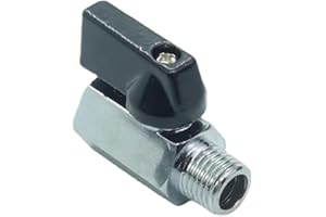 CDQBWKJGFJ 2 Pcs 1/4" Brass Mini Ball Valve NPT Female x Male Shut-Off Valve