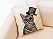 Yuzi-n Steampunk Cat Throw Pillow Covers, Cushion Cover for Sofa Couch Decor Home Decor 18”x 18”Inch, Funny Cat Decor
