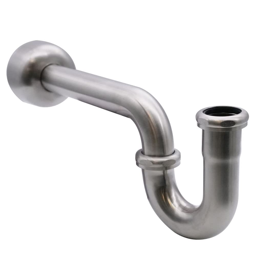 Westbrass D400-1-07 P-Trap, Satin Nickel, 1 Pack — image 1
