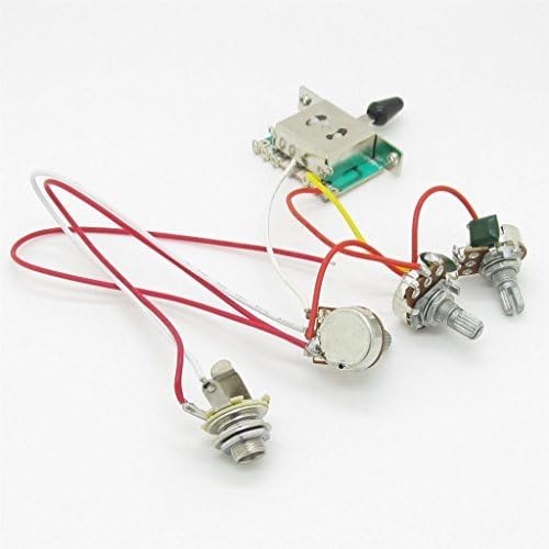 Pxyelec Guitar Wiring Harness Prewired 3x 500k Pots 1 Volume 2 Tone Control Knobs 5 Way Switch for Strat Guitar - Image 5