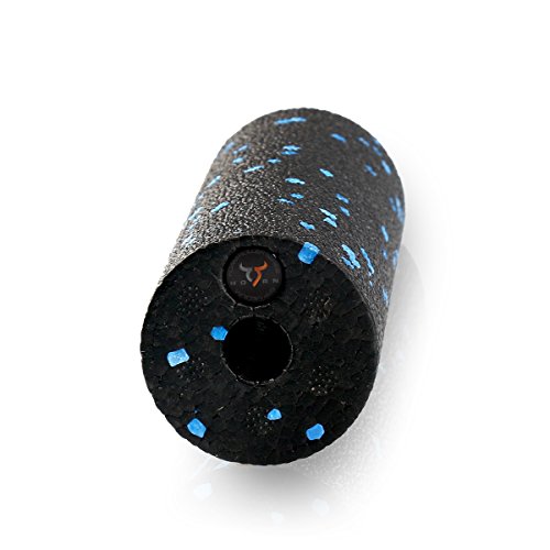 9horn Mini-Foam Roller 6 Inch Extra Firm Blue Speckled for Arms Shoulder Legs Feet Massage at Home Travel Office - Thumbnail 2