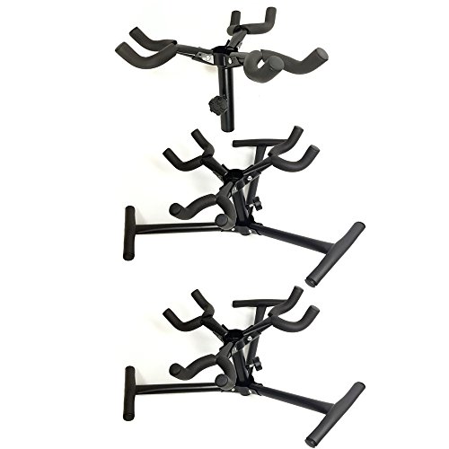 Luvay 9 Multi-Stand for Guitar, Ukulele, Bass, 3-Tier Standing Rack Holder Display - Vertical Style