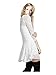 CA Fashion Womens Flare 3 / 4 Sleeve Balletic V - neck Party Mini Dress, White, Small