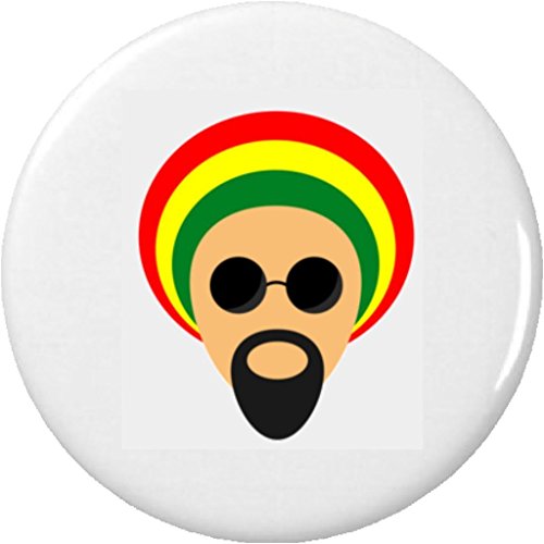 Rastafarian Guy 2.25' Large Pinback Button Pin Jamaican Ska Calypso Rasta Reggae