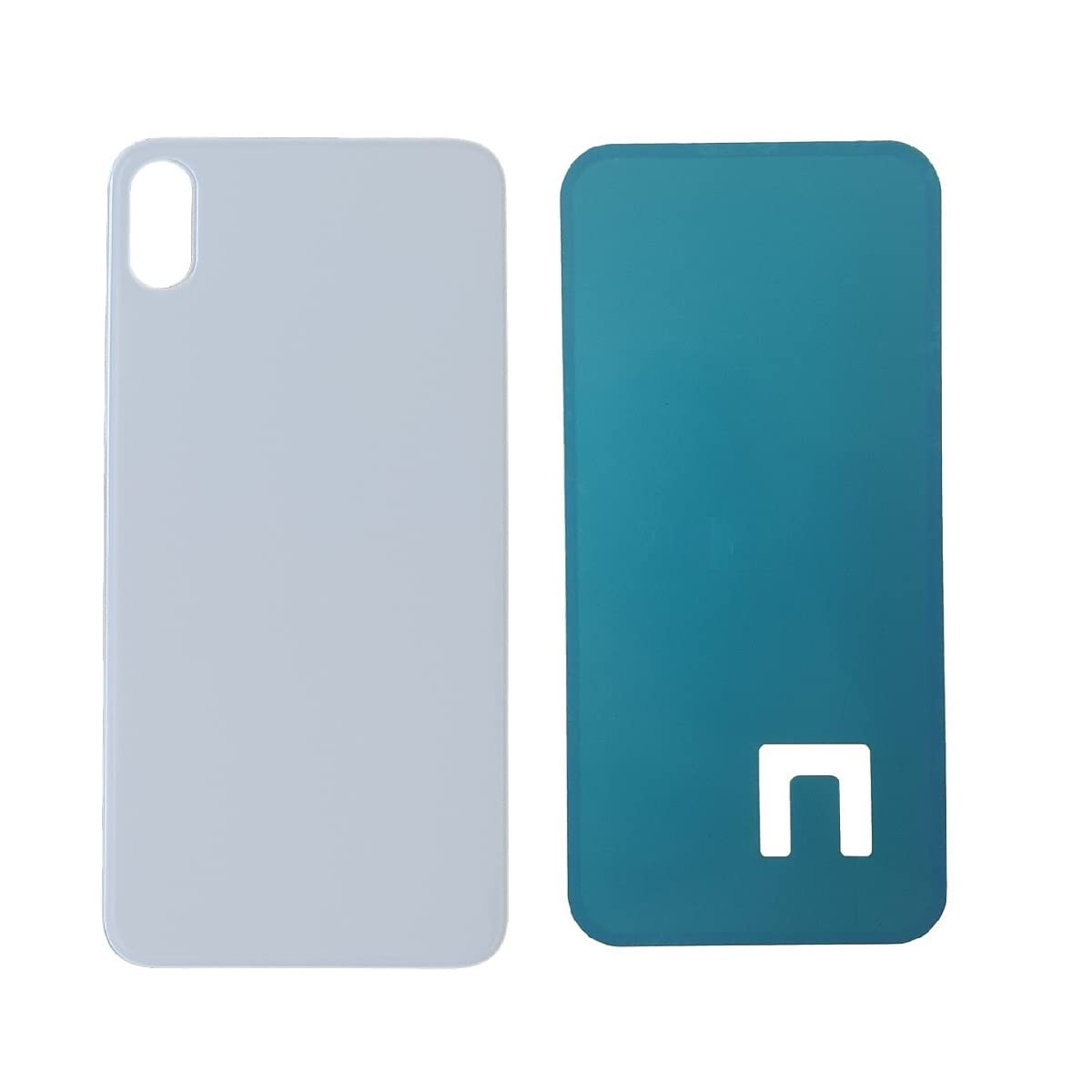 DHLK® Rear Housing Glass compatible with iPhone XS Max - Back Glass Big Hole (SILVER) — image 1