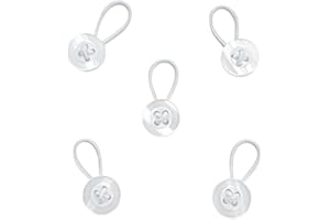 SAKURA Collar Extenders for Mens/Womens Shirts Soft Elastic Neck Relief Tight Collars for Dress Shirts Button Expanders! (Wide Edge Clear-5Pcs)